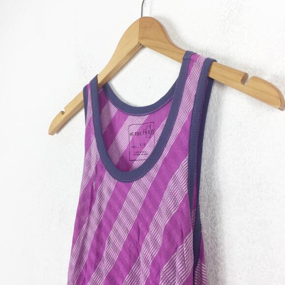 Free People Azalea Topsy Turny Purple Stripe Tunic Dress Small - Picture 6 of 10